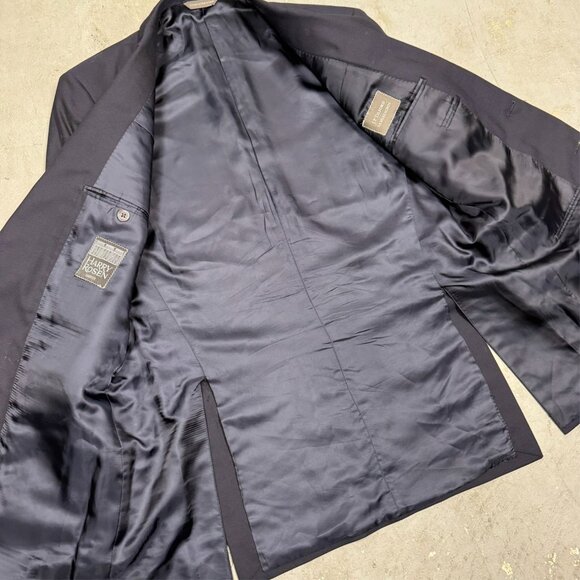 Samuelsohn Blazer Mesh Wool Blazer Super 130s Sport Coat Blue Full Canvas 42T - Picture 7 of 10